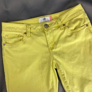 Cabi 5084 Citron Yellow Skinny Pants Size 4 Soft Jeans Women 30" inseam
